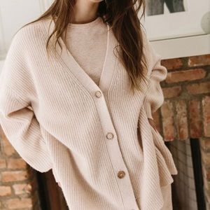 Jenni Kayne Cashmere Cocoon Cardigan Oatmeal XXS